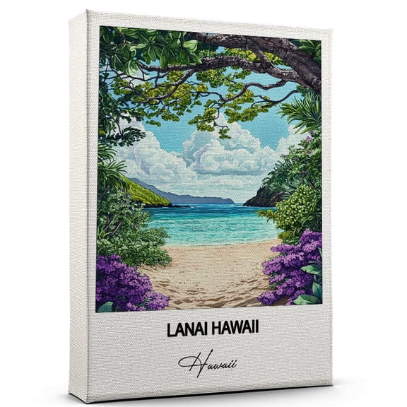 Lanai Hawaii Travel Canvas Wall Art Beautiful Travel Decor for Bedroom, Office Hawaii Canvas Print Serene and Scenic Wall Decor Gift for Travel Lovers