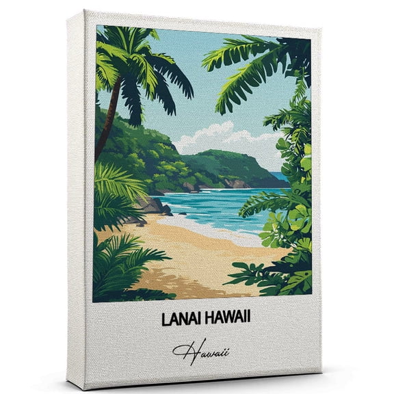 Lanai Hawaii Travel Print on Canvas Hawaii Canvas Great for Travel Enthusiasts, Perfect for Home & Office Decor