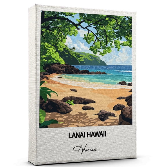 Lanai Hawaii Travel Wall Decor Scenic Travel Canvas Print of Hawaii Canvas Beautiful Gift for Home, Office, or Living Space