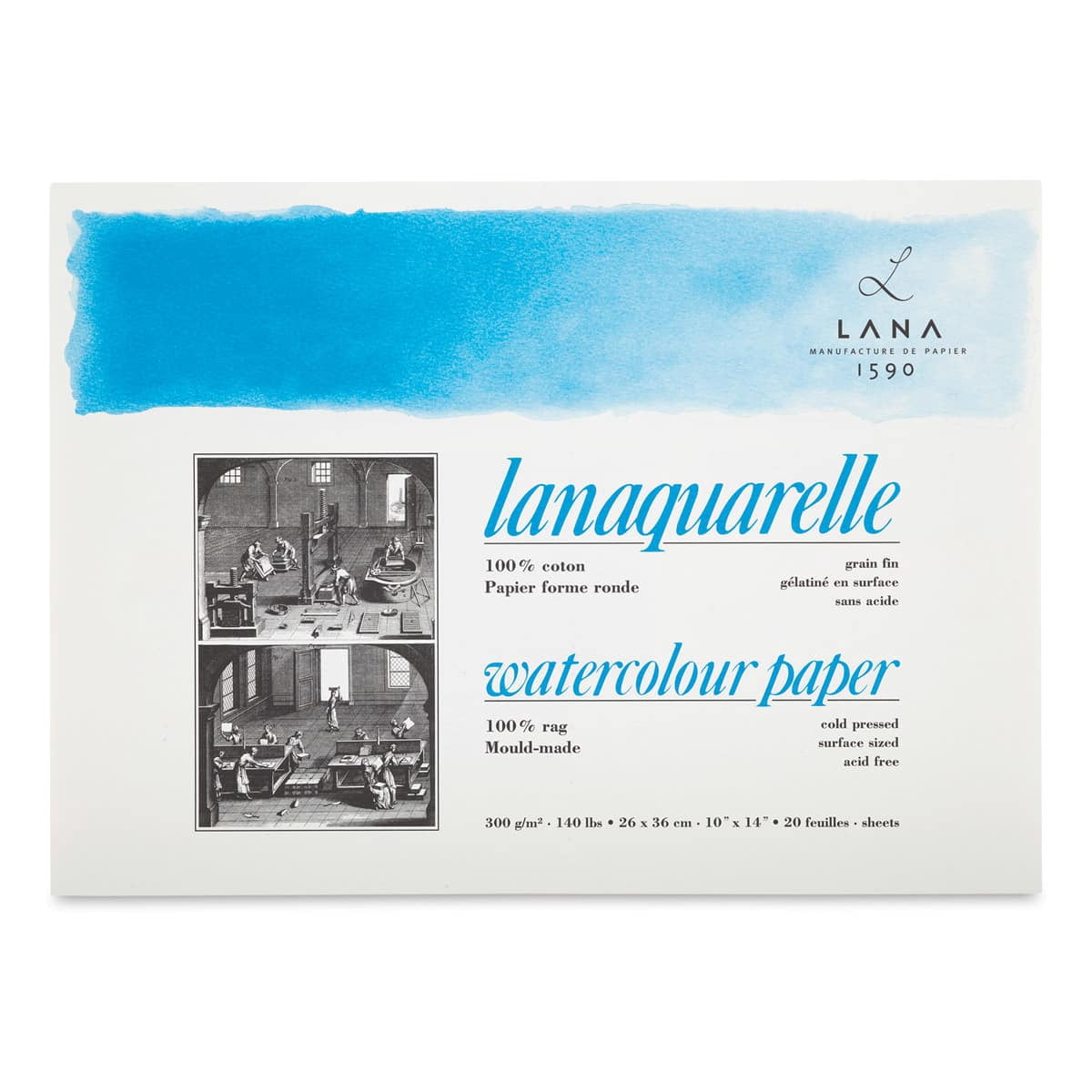 Lanaquarelle Watercolor Block - 10" x 14", Cold Press, 20 Sheets