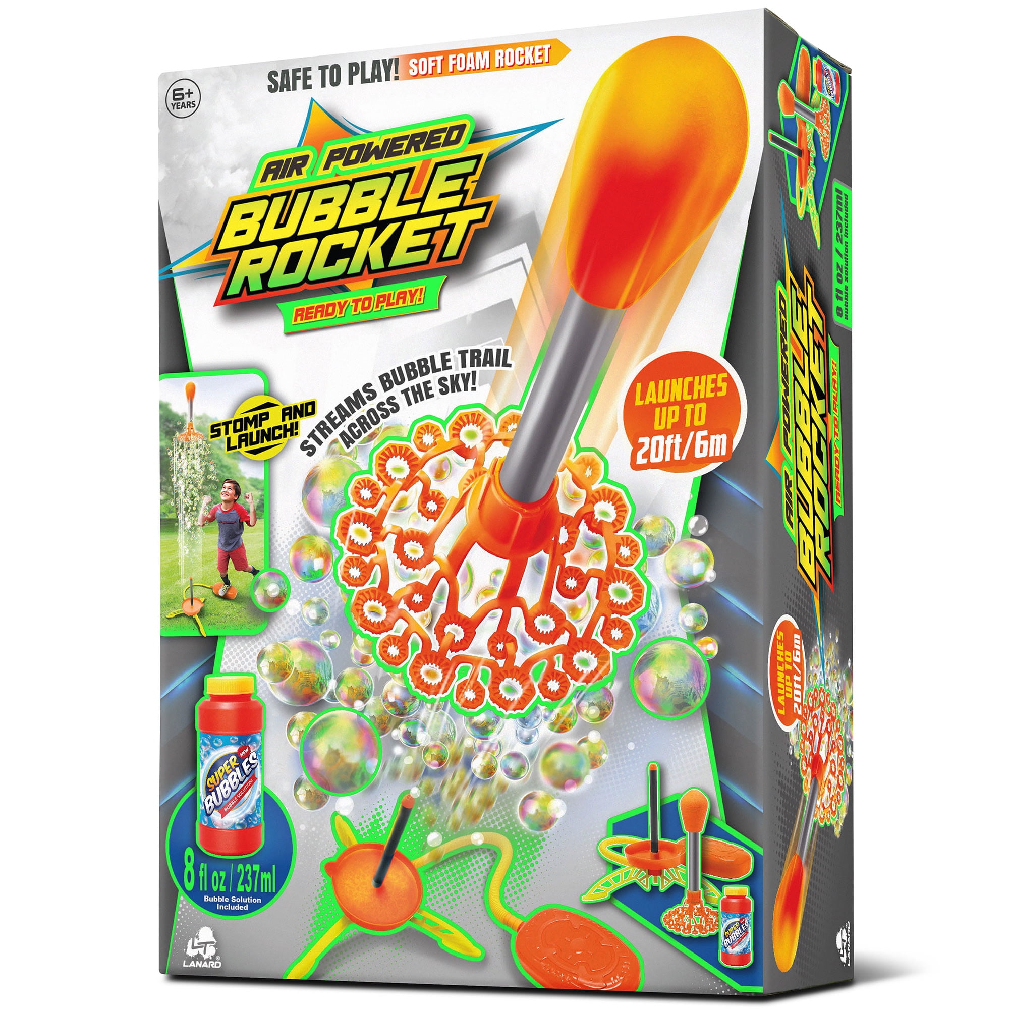 Lanard: Air Powered Bubble Rocket - Load-Stomp-Launch, Streams