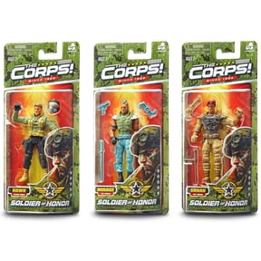 Lanard The Corps! Soldier Of Honor - 3 Pack Action Figures, Fully Articulated & Poseable Combat Figurines, Military Toys, Mirage-Hawk-Shark, Kids 3+