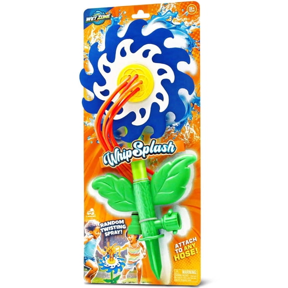 Lanard: Whip Splash Sprinkler - Flower Shaped Water Sprinkler, Random Twisting Spray, Foam Edge & Flexible Hoses, Hose Attaching, Outdoor Toy, Kids 3+