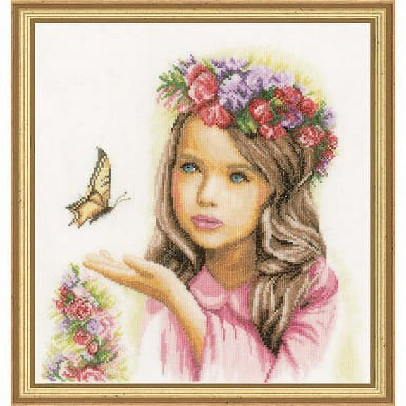 Lanarte Angel With Butterflies Counted Cross-Stitch Kit