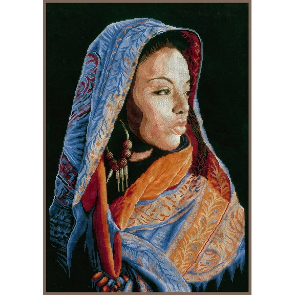 Lanarte Counted Cross Stitch Kit African Lady 12.8 x 19.2