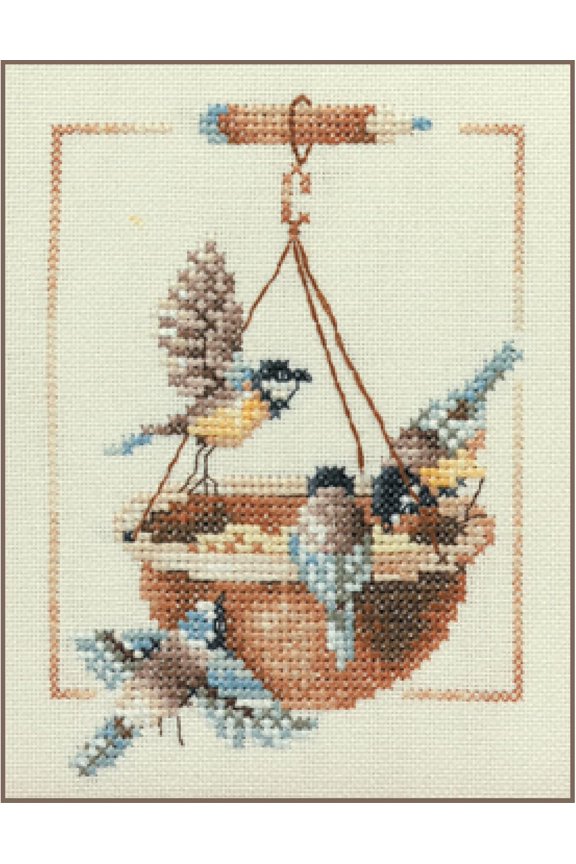 Lanarte Marjolein Bastin Counted Cross Stitch Kit - Feeding Dish With Birds