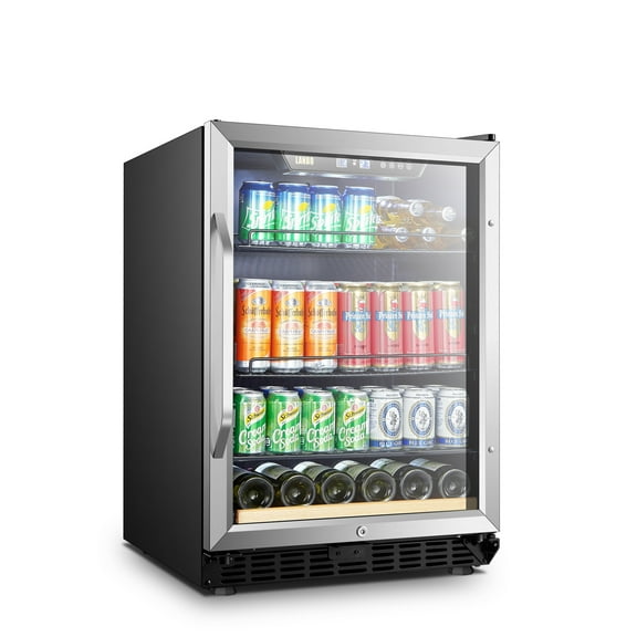 Lanbo 110 Cans 6 Bottle Built-in Compressor Beverage Cooler 24 inch Width