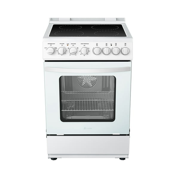 Lanbo 24 in 2.9 CU ft Freestanding Electric Range with Rotisserie and True Convection Oven and Timer