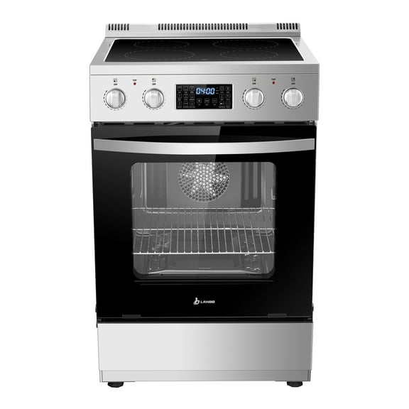 Lanbo 24 inch 2.9 CU.ft Freestanding Electric Range with Air Fry, Rotisserie and True Convection Oven