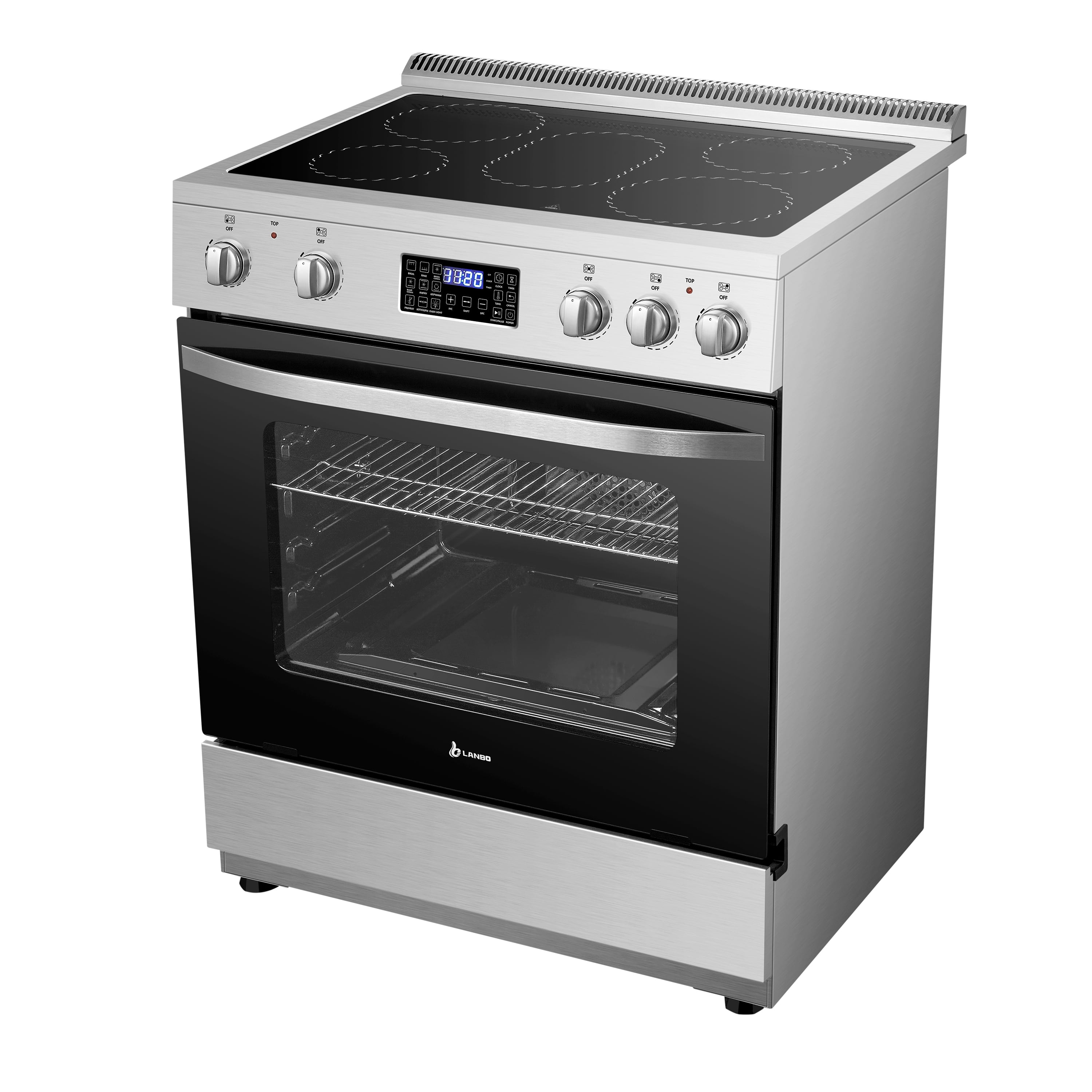 Lanbo 30 inch 5.9 CU.ft. Freestanding Electric Convection Range with Air Fry and Rotisserie