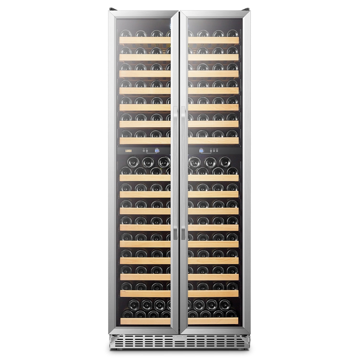 Lanbo 32 inch 255 Bottle Dual Zone Compressor Freestanding Wine Refrigerator
