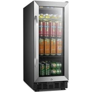 Lanbo 76 Cans Under Counter Compressor Beverage Cooler Refrigerator, 15 inch Width