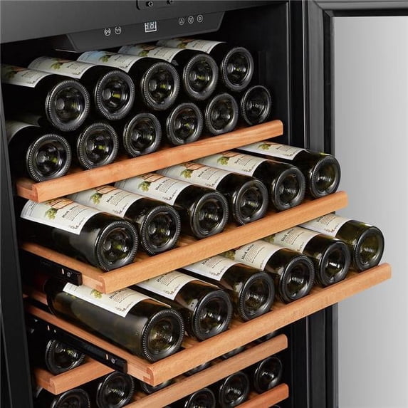 Lanbo Appliances LW162DD 24 in. 162 Bottle Dual Door Dual Zone Wine Cooler
