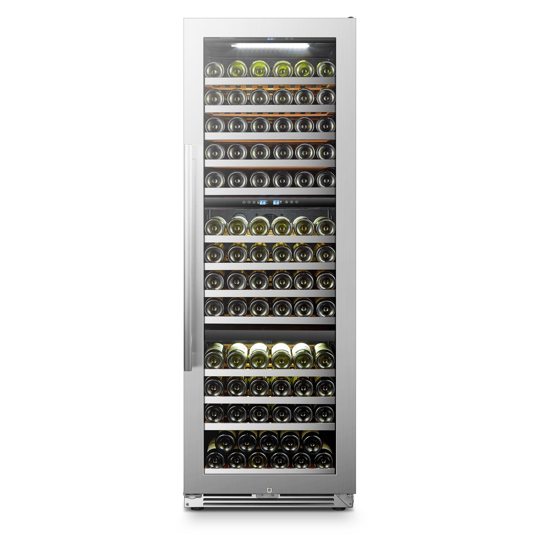LanboPro 24" Stainless Steel Triple Zone Wine Cooler with LED Lighting