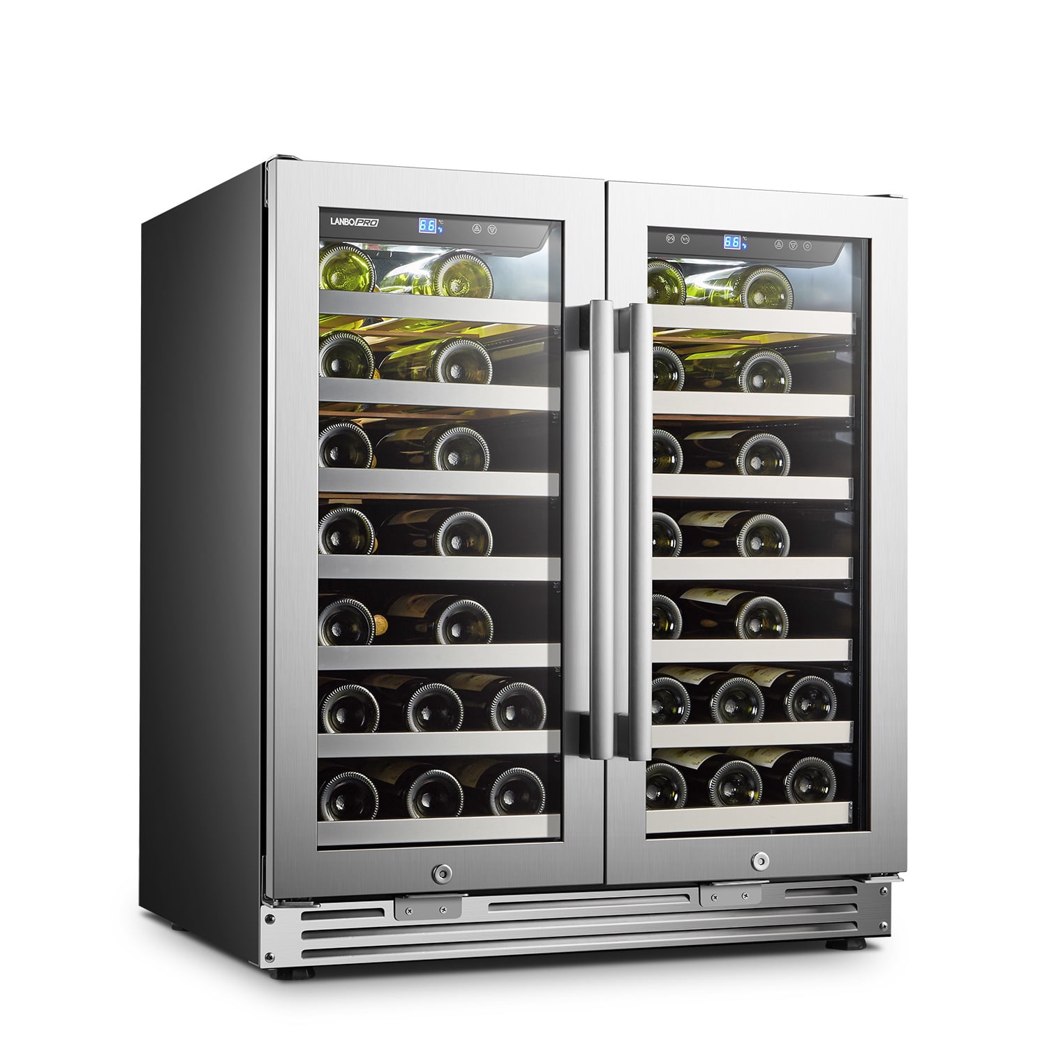 Lanbopro 30 inch 52 Bottle Under Counter Dual Zone Wine Refrigerator