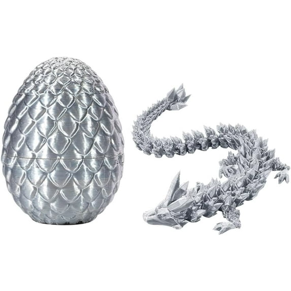 Lanbtorn Easter Egg, Dragon Egg, 12In Dragon Toy, 3D Printed Dragon Fidget Toys, 3D Printed Dragon Egg with Articulated Dragon Inside, Fidget Toys for Autism/ADHD, Easter Gifts