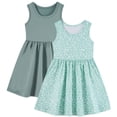 thumbnail image 1 of Lanbubble 2-Pack Toddler Dresses For Girls Sleeveless Green Floral Summer Dress Casual Sundress Size 6T, 1 of 10