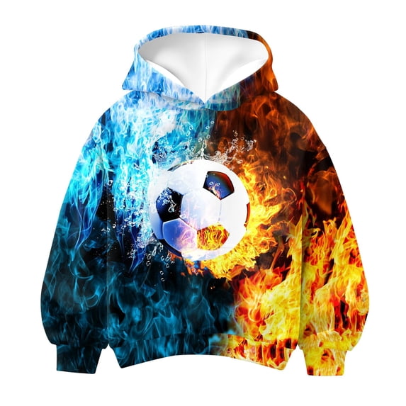 Lanbubble Boys' 3D Graphic Pullover Hoodie Long Sleeve Hooded Sweatshirt with Kangaroo Pocket Sizes 7-14Y