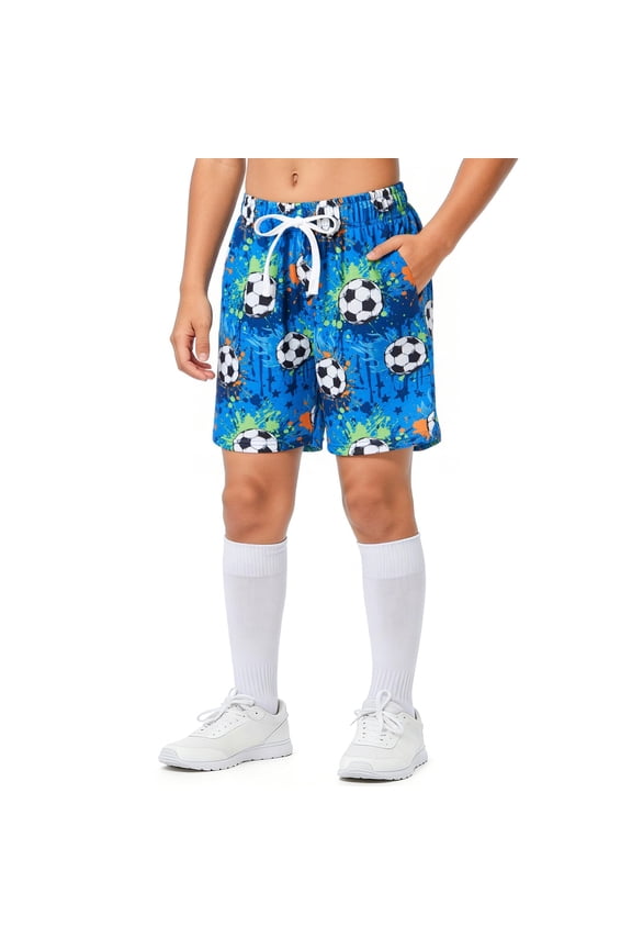 Boys Athletic Groundwork Performance Shorts Kids Mesh Breathable Quick Dry Stretch Basketball Active Sweat Shorts for 7-14 Years