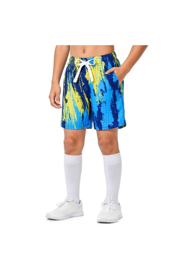 Boys Athletic Groundwork Performance Shorts Kids Mesh Breathable Quick Dry Stretch Basketball Active Sweat Shorts for 7-14 Years