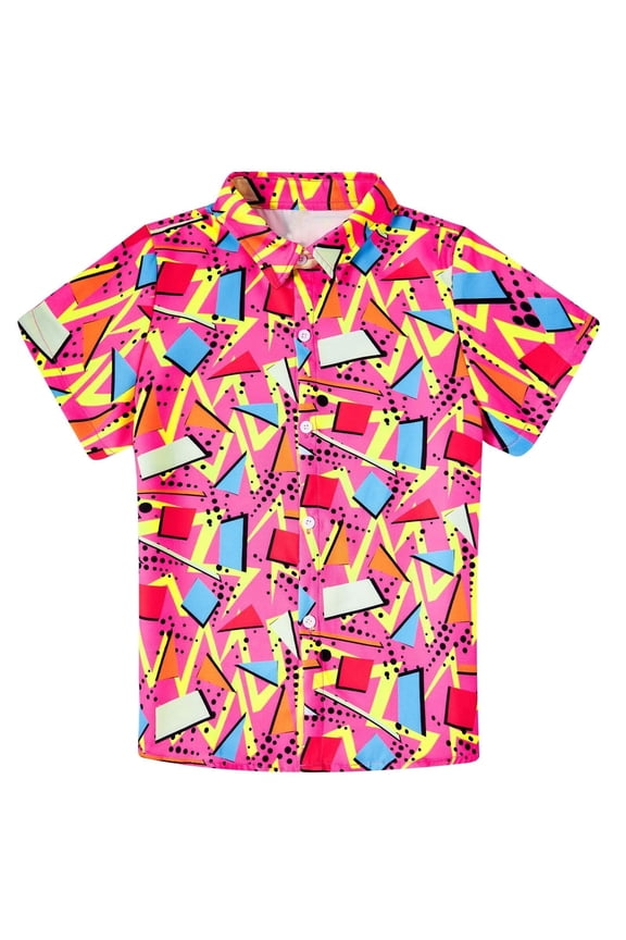 Boys Button Down Shirts 3D Graphic Hawaiian Aloha Short Sleeve Shirt Tops
