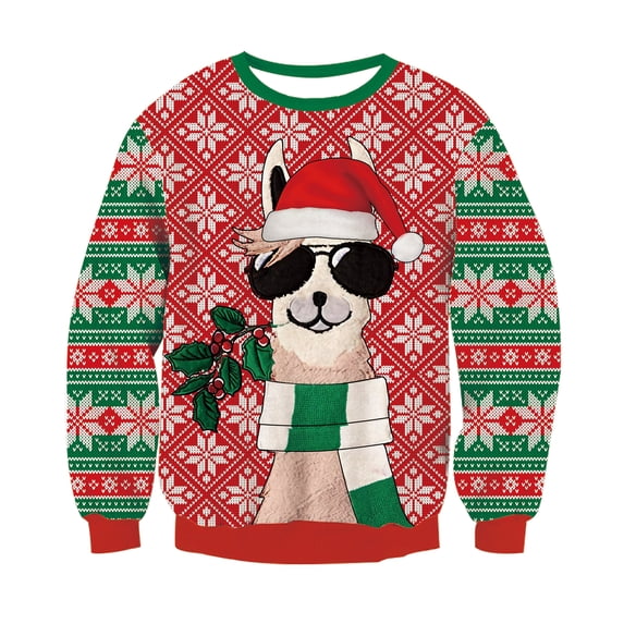 Lanbubble Unisex Kids Ugly Christmas Knit Sweater Crewneck Pullover for Boys and Girls Ages 7-14