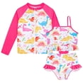 thumbnail image 1 of Lanbubble Girls 3 Piece Swimsuit Set Long Sleeve Rash Guard Tankini Bathing Suits Beach Swimwear 3-4 Years, 1 of 7