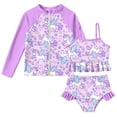 thumbnail image 1 of Lanbubble Girls 3 Piece Swimsuit Set Long Sleeve Rash Guard Tankini Bathing Suits Beach Swimwear 3-4 Years, 1 of 8