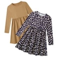 thumbnail image 1 of Lanbubble Toddler Girls Long Sleeve Dresses 2 Pack A-Line Casual Play Dresses 5-6Y, 1 of 8