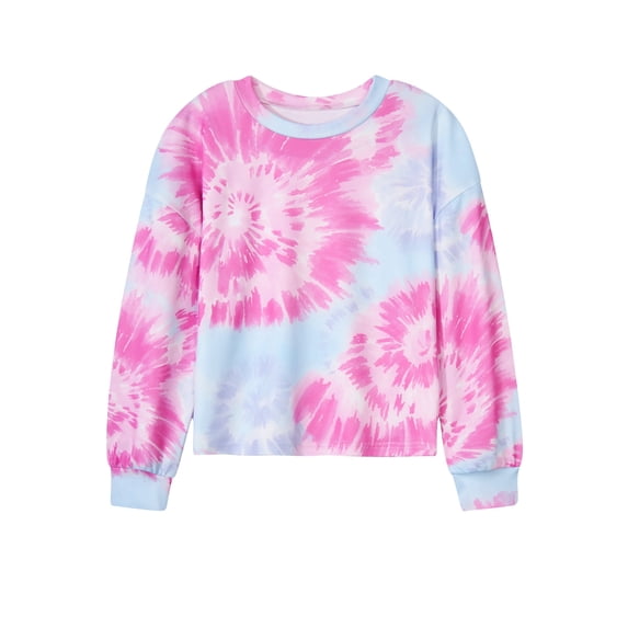Lanbubble Girls Long Sleeve T Shirt Casual Graphic Tie Dye Top 7-12Y