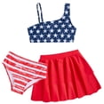 thumbnail image 1 of Lanbubble Girls 3 Piece Swimsuit Tankini Set Bathing Suit Bikini Beach Swimear with Skirt 11-12 Years, 1 of 9