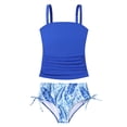 thumbnail image 1 of Lanbubble Girls Tankini Swimsuits for Teens 2 Piece Padded Bathing Suit Drawstring Swimwear Set 9-16T, 1 of 10