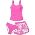 thumbnail image 1 of Lanbubble Girls Tankini Swimsuits for Teens 3 Piece Padded Bathing Suit with Print Shorts Square Collar Girls' Swimwear Set 11-16Y, 1 of 7