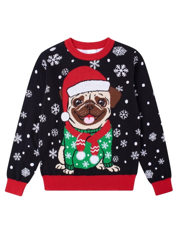 Kids Christmas Sweater Boys Girls Ugly Knit Pullover for Xmas Holiday 5-12 Years
