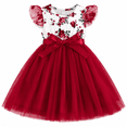 thumbnail image 1 of Lanbubble Girls Floral Tulle Dress Flutter Sleeve Tutu Princess Party Dress 3-7 Years, 1 of 9