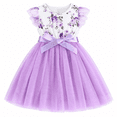 thumbnail image 1 of Lanbubble Girls Floral Tulle Dress Flutter Sleeve Tutu Princess Party Dress 3-7 Years, 1 of 10