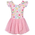 thumbnail image 1 of Lanbubble Girls Ballet Leotards Ruffle Sleeve Toddler Ballerina Dance Dress with Shiny Tutu Skirt 3-7 Years, 1 of 8