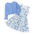 thumbnail image 1 of Lanbubble Toddler Girls Dresses with Ruffle Cardigan, 2‑Piece Fall Outfits for 3‑7T, 1 of 10