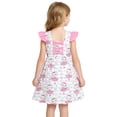 thumbnail image 1 of Lanbubble Toddler Girl dresses Flutter Sleeve Dress with Back Bowknot Casual Sundress For Girls 3-7 Years, 1 of 5