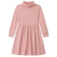thumbnail image 1 of Lanbubble Girls Long Sleeve Turtleneck Dress Soft Knitted A Line Fall Winter Dress 2-7 Years, 1 of 9