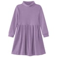 thumbnail image 1 of Lanbubble Toddler Girls Long Sleeve Turtleneck Dress Ribbed Knit A Line Fall Winter Clothes 2-7 Years, 1 of 5
