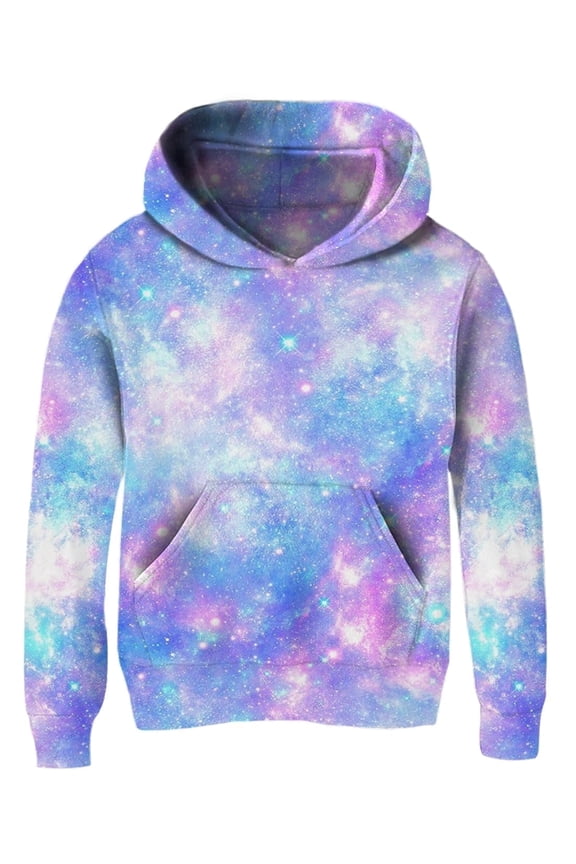 Tween Girls Pullover Hoodies Kids Galaxy Graphic Sweatshirts with Kangaroo Pockets 4-14 Years