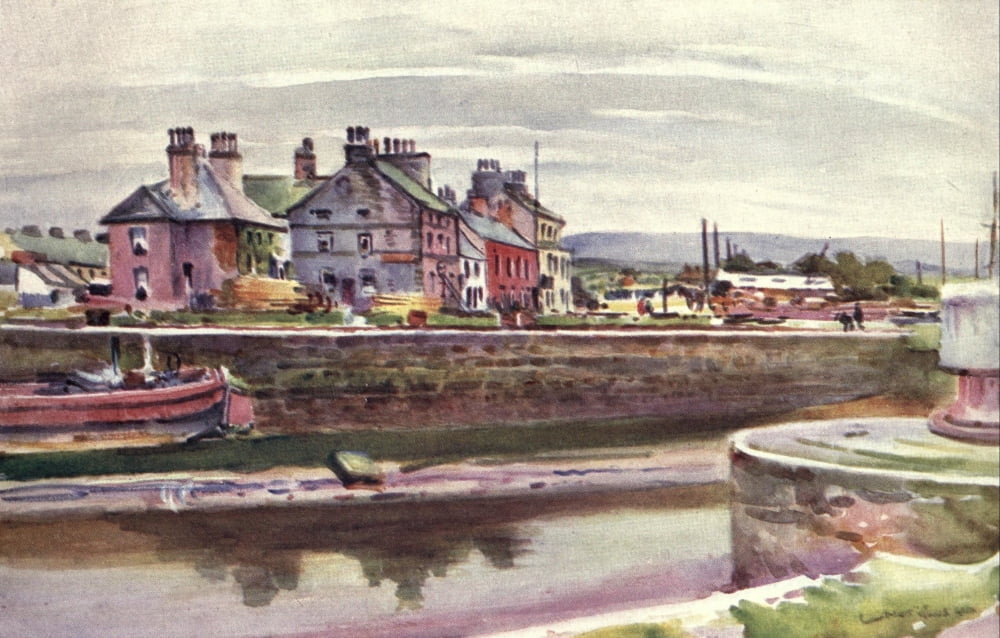 Lancashire 1921 Glasson on the Lune Canvas Art - Albert Woods (24 x 36)