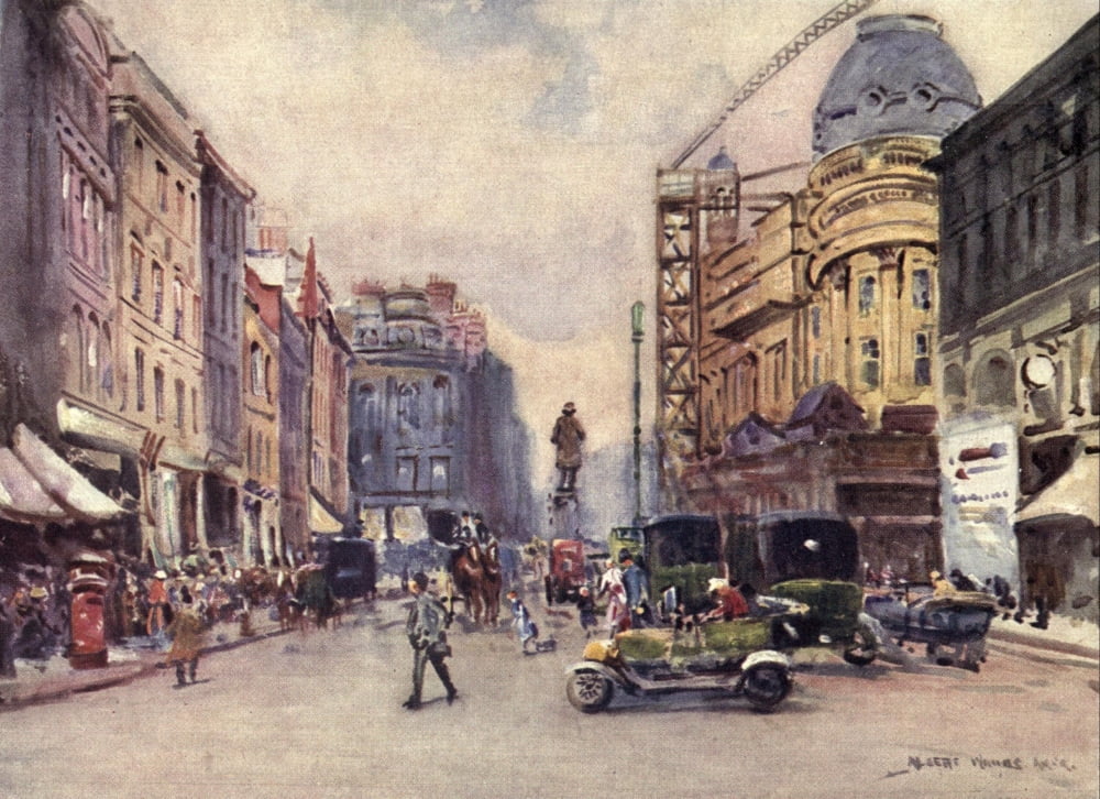 Lancashire 1921 Manchester St Anns Square Canvas Art - Albert Woods (24 x 36)