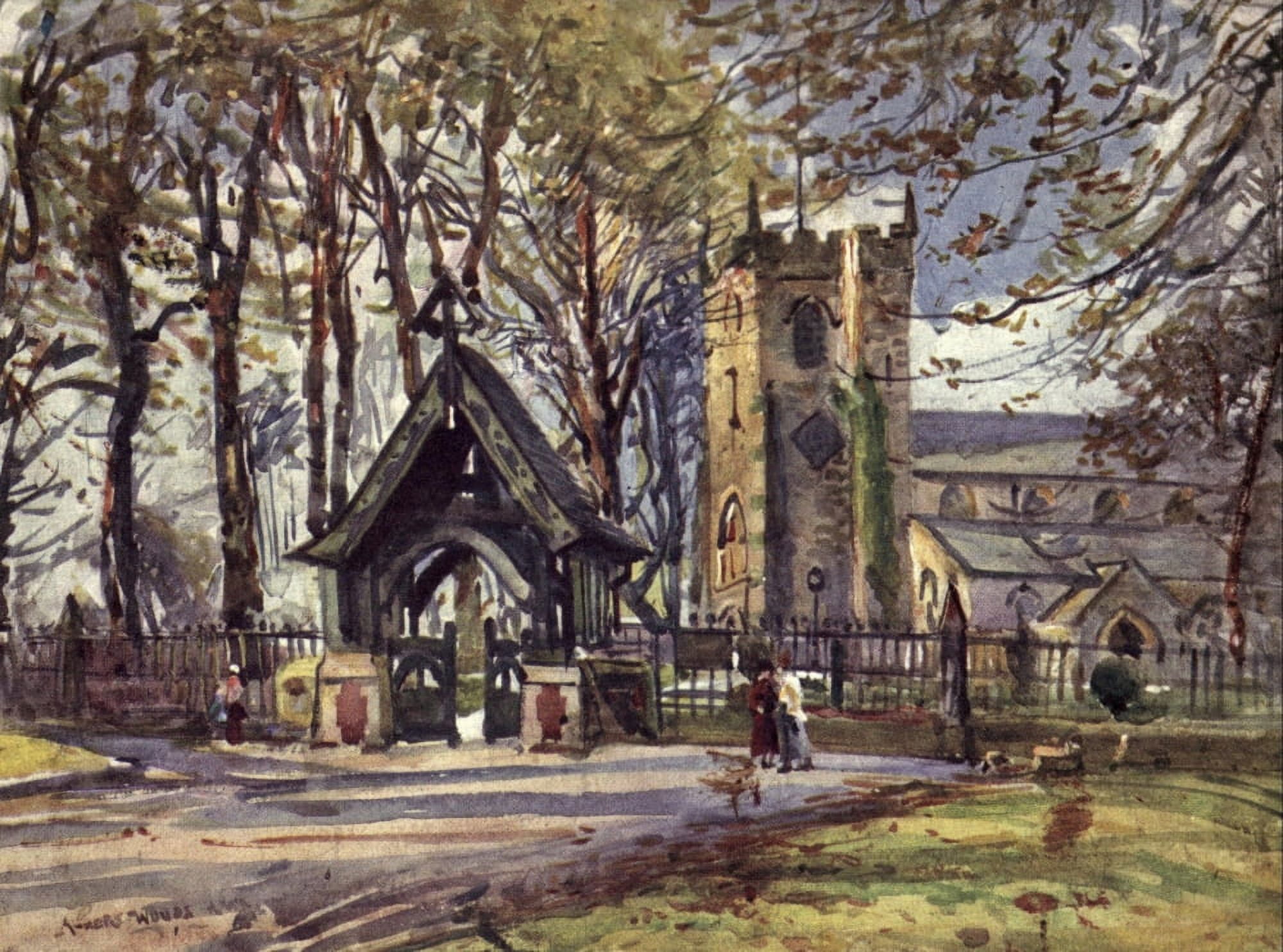 Lancashire 1921 Penwortham nr Preston Canvas Art - Albert Woods (18 x 24)