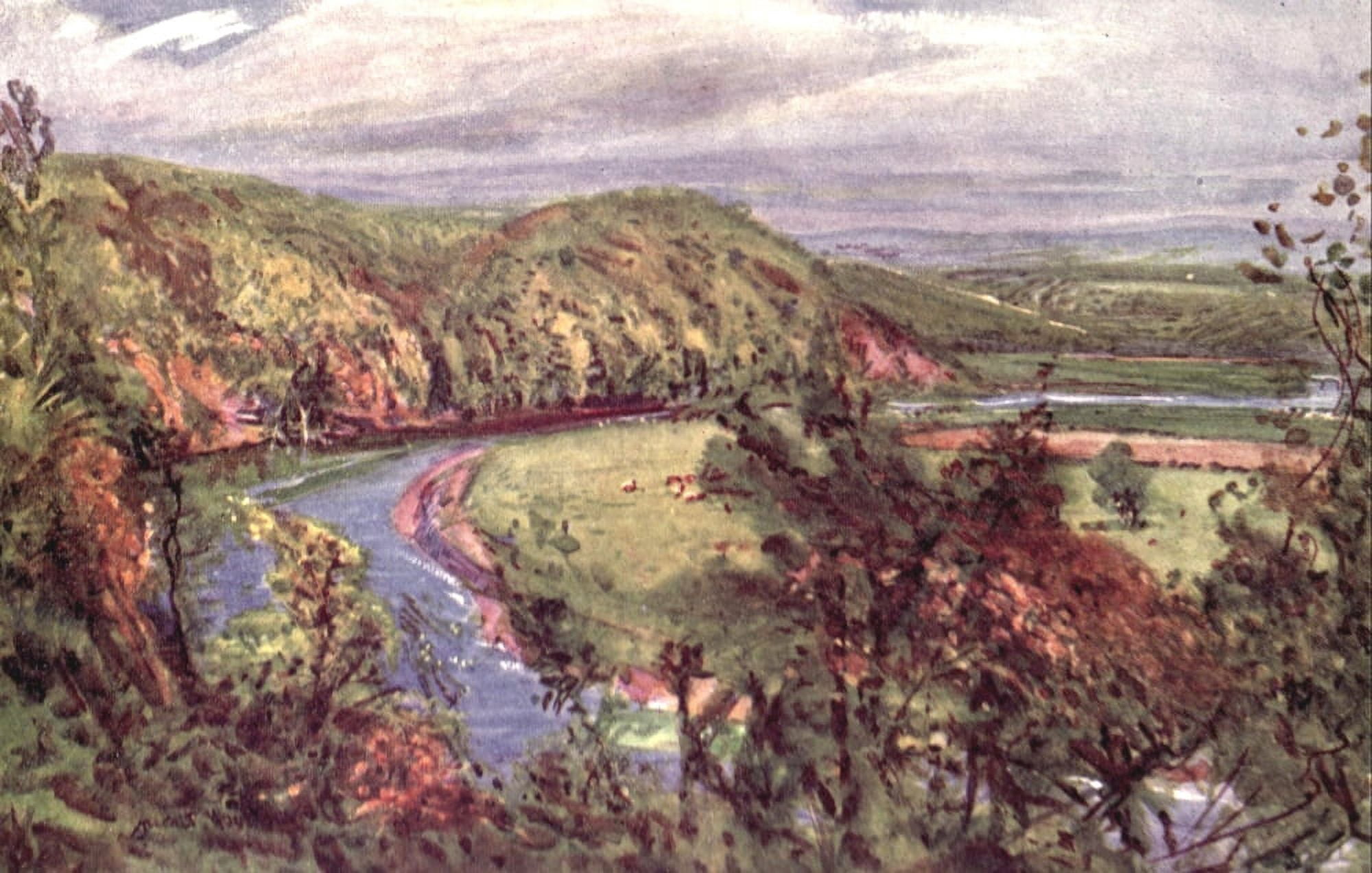 Lancashire 1921 Redscar Horseshoe Bend Canvas Art - Albert Woods (18 x 24)