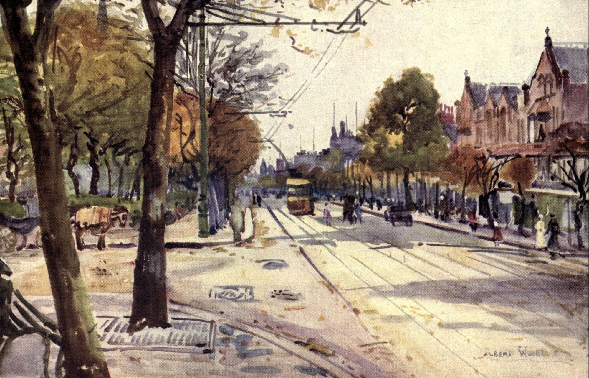 Lancashire 1921 Southport Lord Street Canvas Art - Albert Woods (24 x 36)