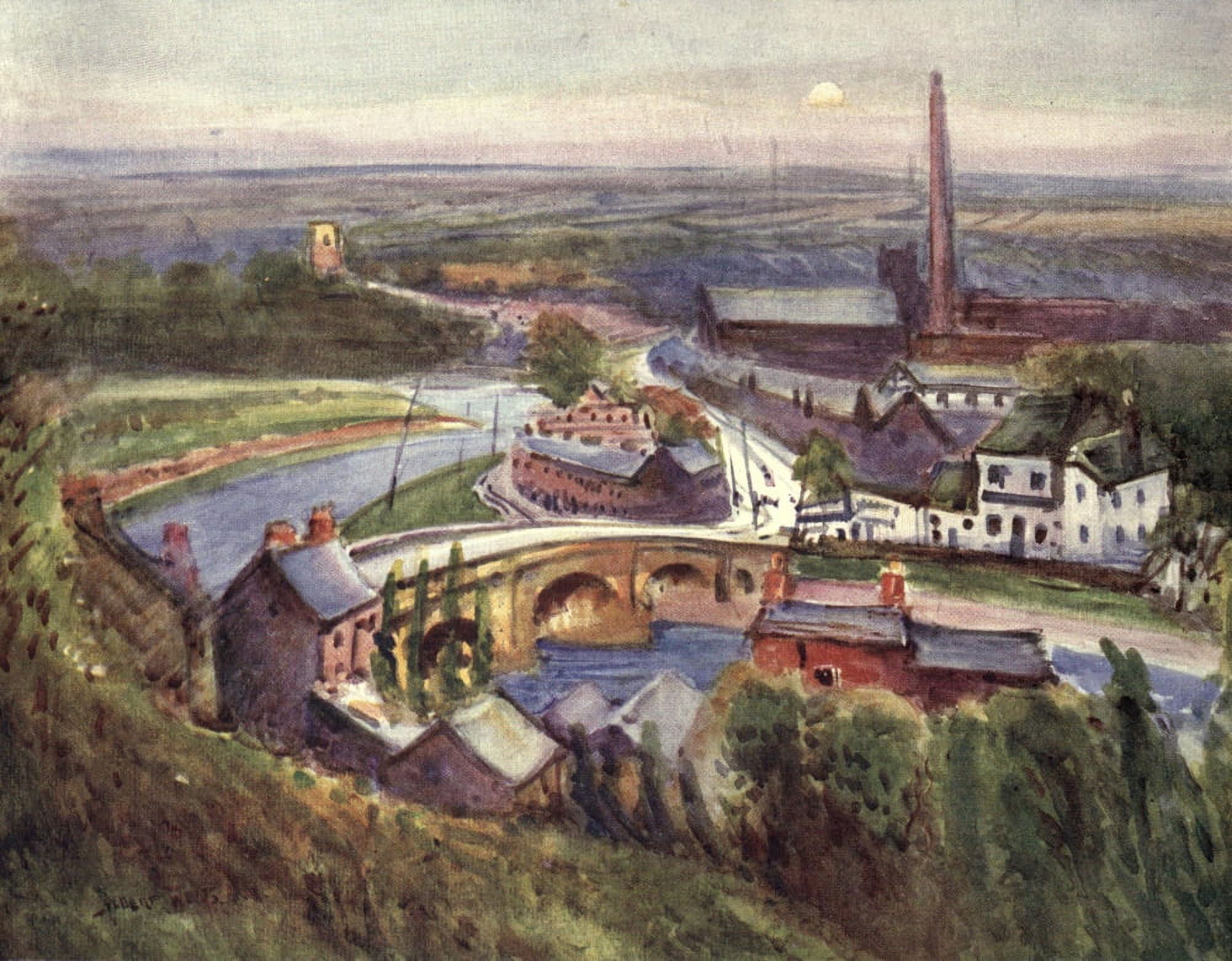 Lancashire 1921 Walton-le-Dale Canvas Art - Albert Woods (24 x 36)