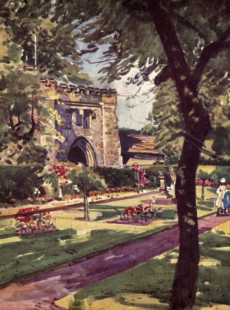 Lancashire 1921 Whalley Abbey Canvas Art - Albert Woods (24 x 36)