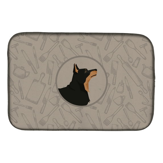 Lancashire Terrier In the Kitchen Dish Drying Mat